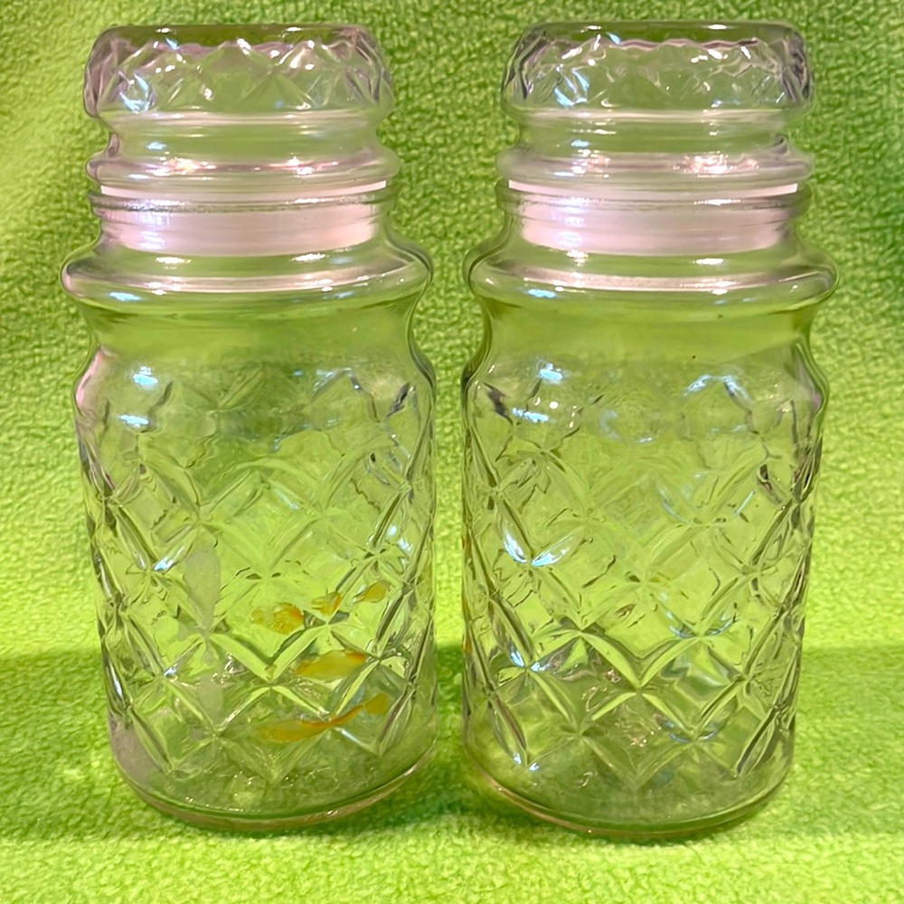 2 Planters Peanuts 1984 Glass Containers EXC